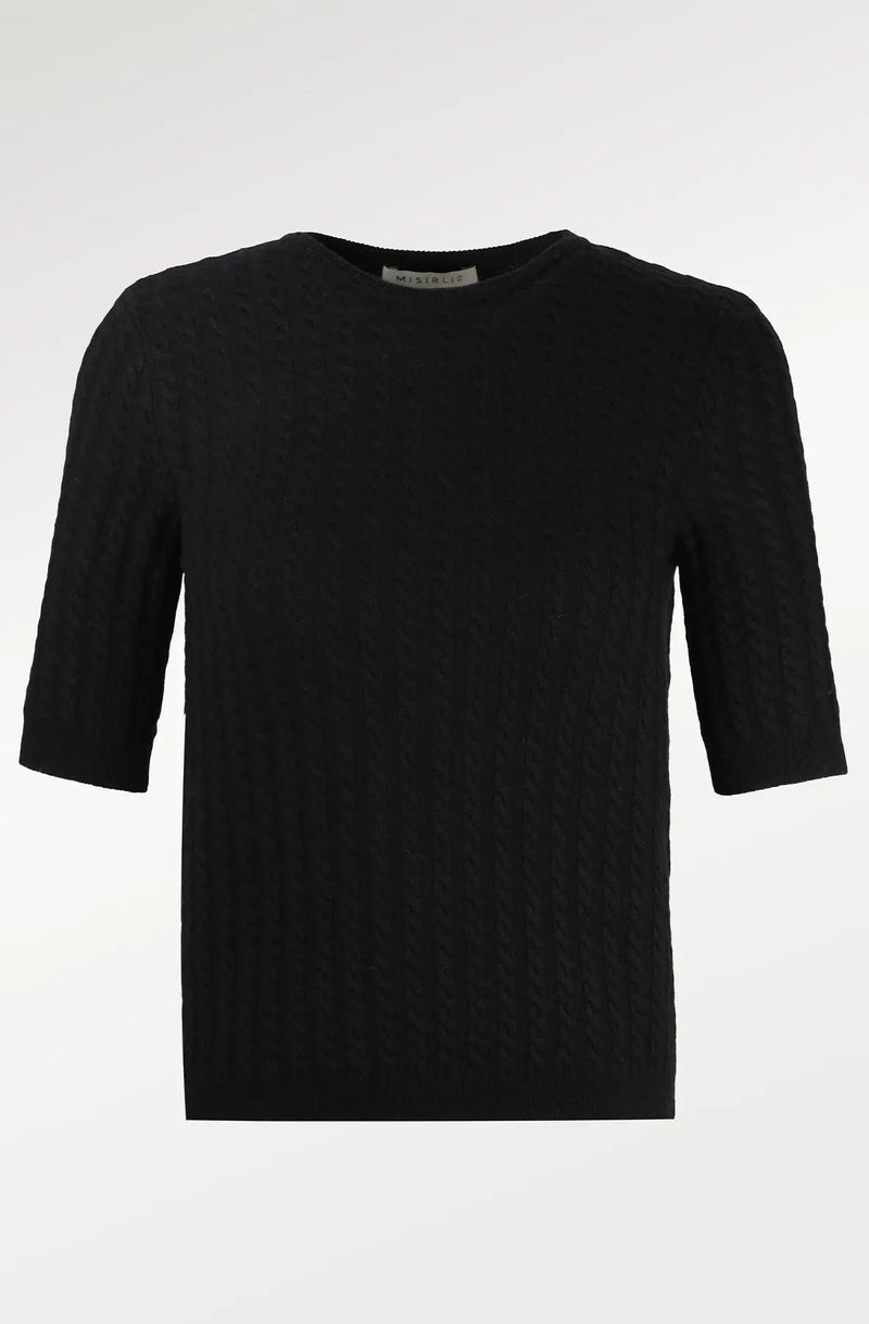 Siyah Örgü Desenli Kadın Kazak  Mısırlı 1951