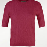 Mürdüm Örgü Desenli Kadın Kazak  Mısırlı 1951