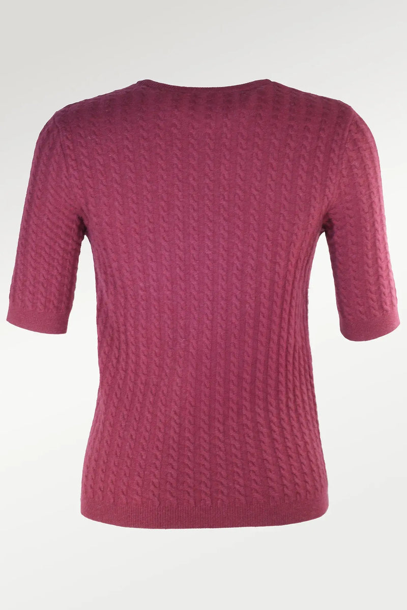 Mürdüm Örgü Desenli Kadın Kazak