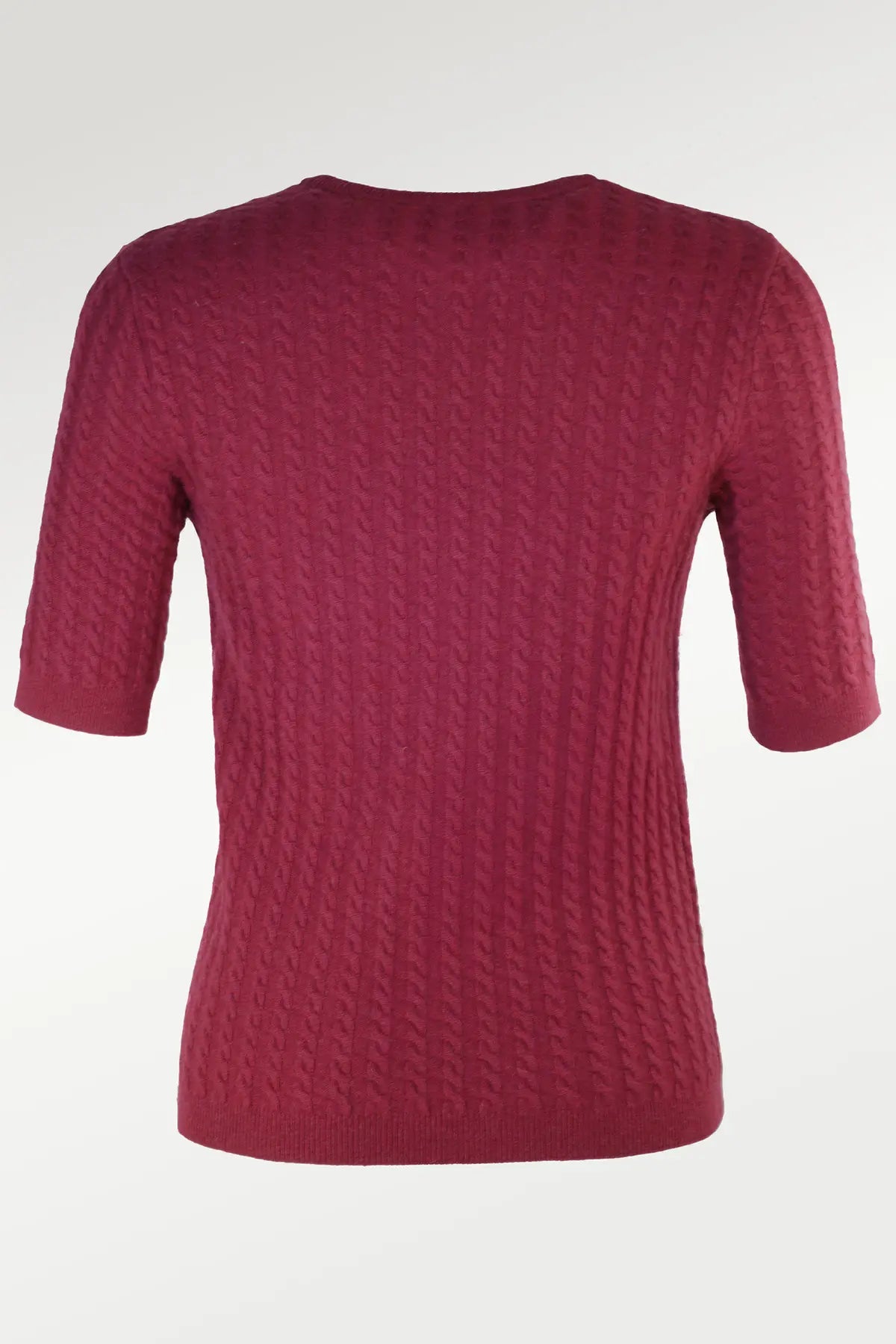 Mürdüm Örgü Desenli Kadın Kazak  Mısırlı 1951