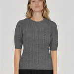 Koyu Gri Örgü Desenli Kadın Kazak  Mısırlı 1951