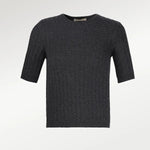 Koyu Gri Örgü Desenli Kadın Kazak  Mısırlı 1951