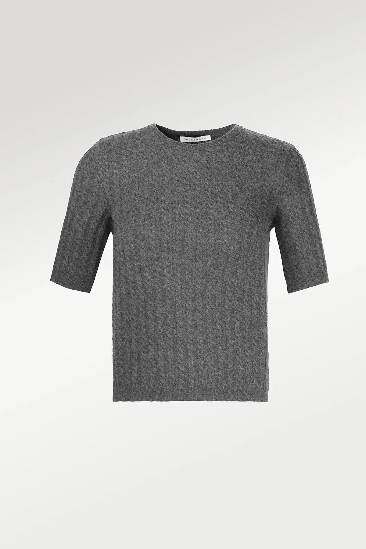 Koyu Gri Örgü Desenli Kadın Kazak  Mısırlı 1951