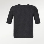 Koyu Gri Örgü Desenli Kadın Kazak  Mısırlı 1951