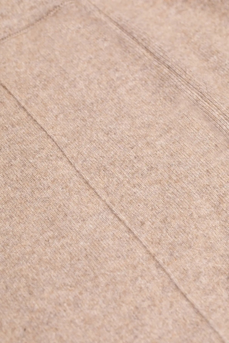 Camel Nervürlü Bol Paça Kadın Pantolon