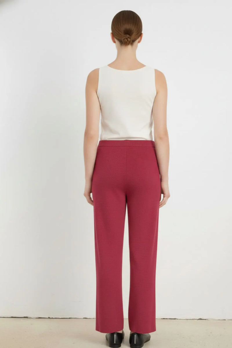 Mürdüm Nervürlü Bol Paça Kadın Pantolon  Mısırlı 1951