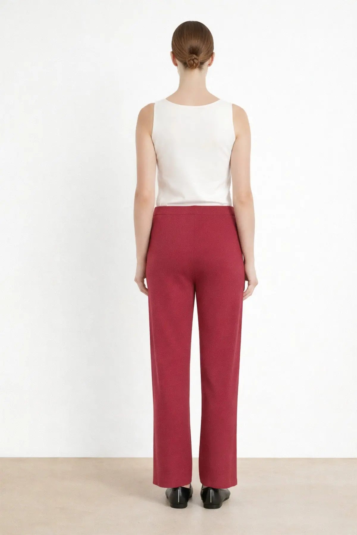 Mürdüm Nervürlü Bol Paça Kadın Pantolon  Mısırlı 1951