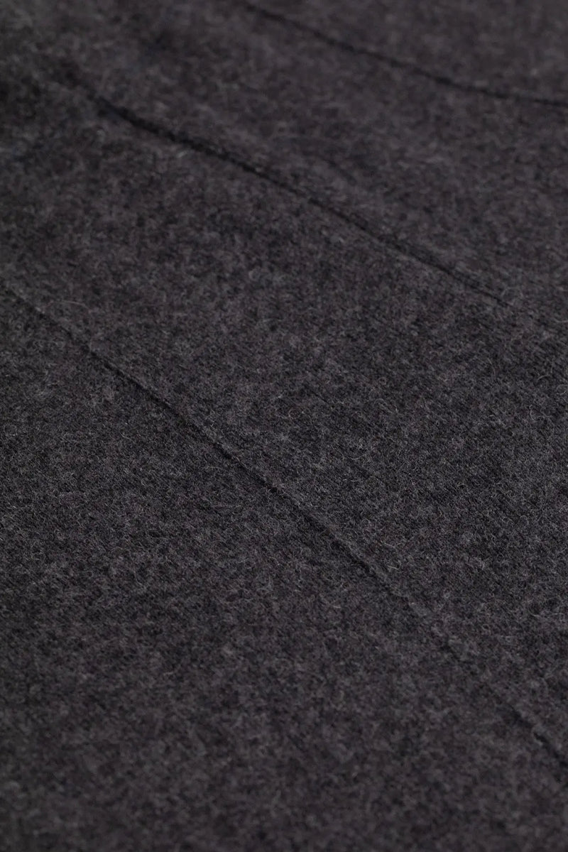 Koyu Gri Nervürlü Bol Paça Kadın Pantolon  Mısırlı 1951