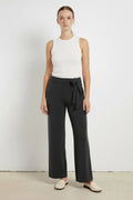 Koyu Gri Beli Kuşaklı Kadın Pantolon
