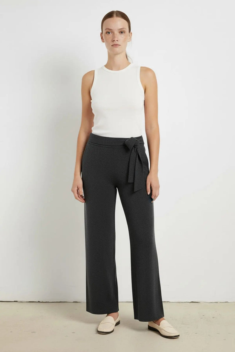 Koyu Gri Beli Kuşaklı Kadın Pantolon  Mısırlı 1951