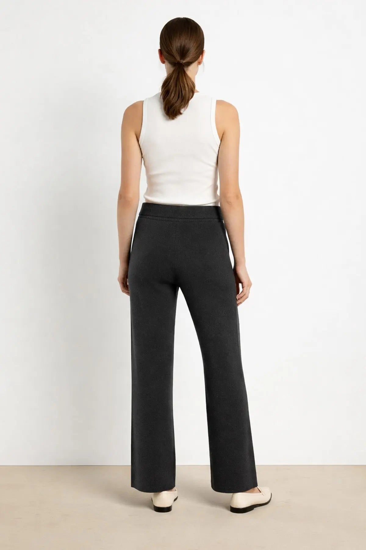 Koyu Gri Beli Kuşaklı Kadın Pantolon - Mısırlı 1951