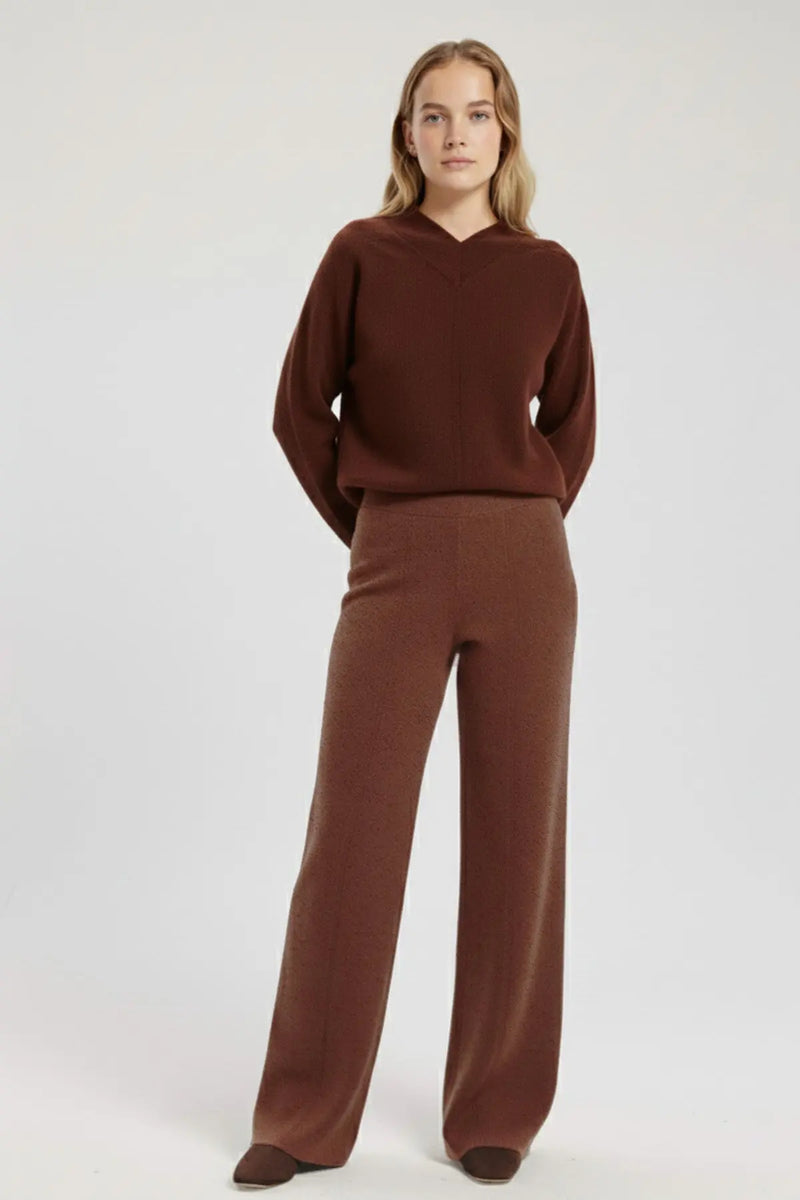 Kahverengi Bol Paça Kadın Pantolon  Mısırlı 1951