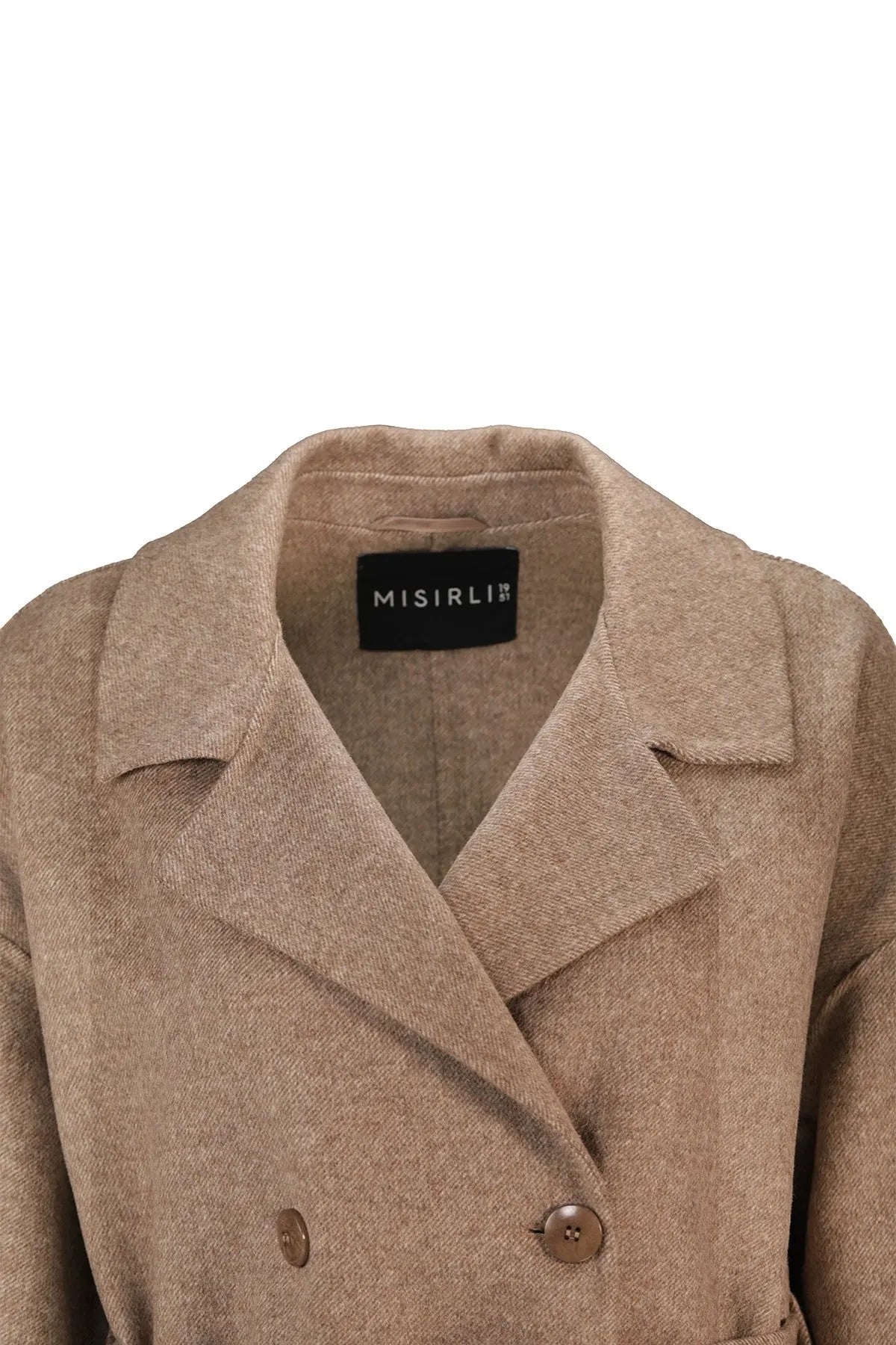 Taş Kruvaze Kuşaklı Uzun Kadın Kaban  Mısırlı 1951