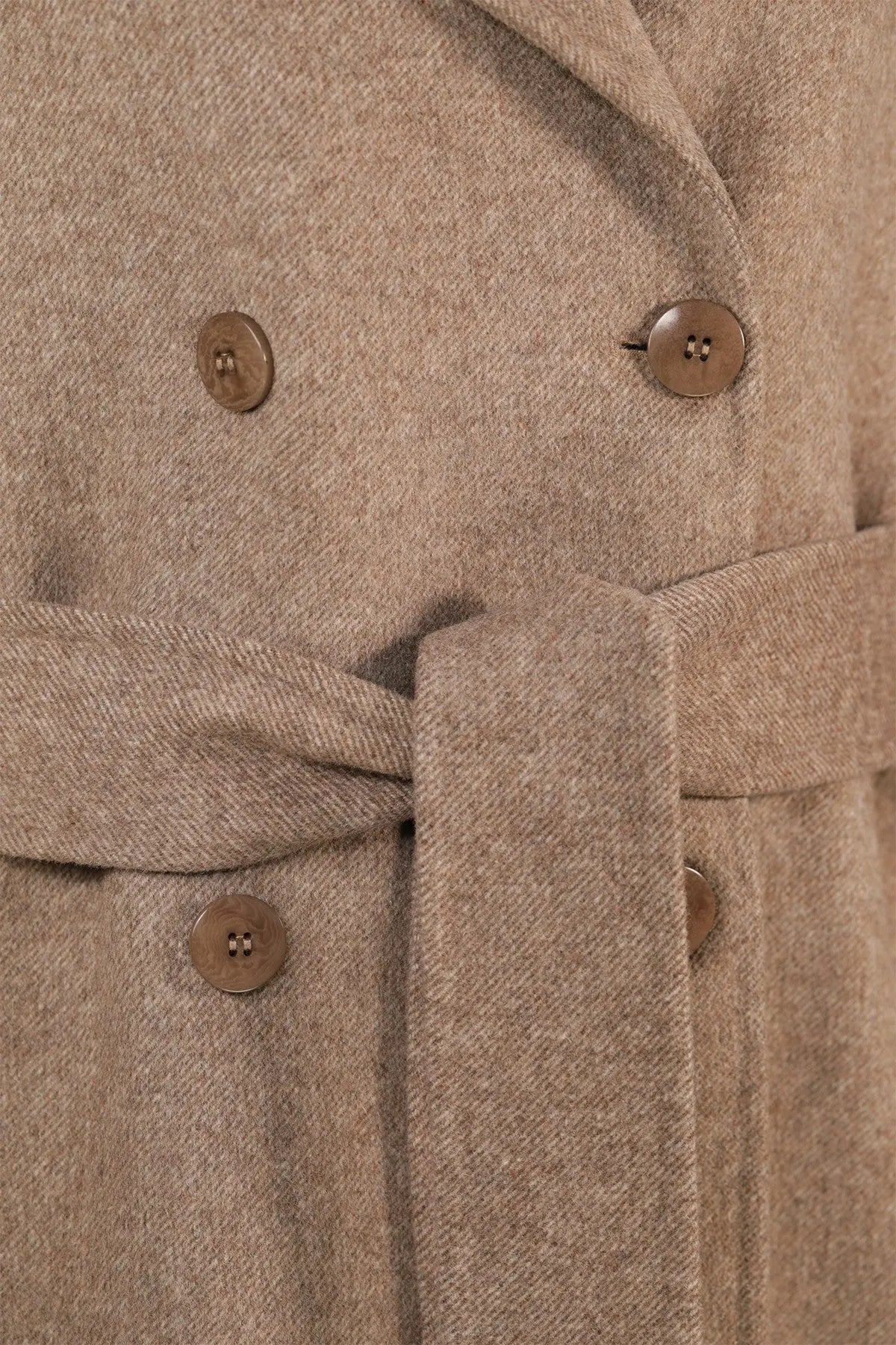 Taş Kruvaze Kuşaklı Uzun Kadın Kaban  Mısırlı 1951