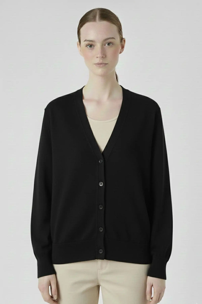 Siyah Düğme Detaylı Kadın Hırka  Mısırlı 1951