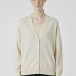 Ekru Düğme Detaylı Kadın Hırka  Mısırlı 1951