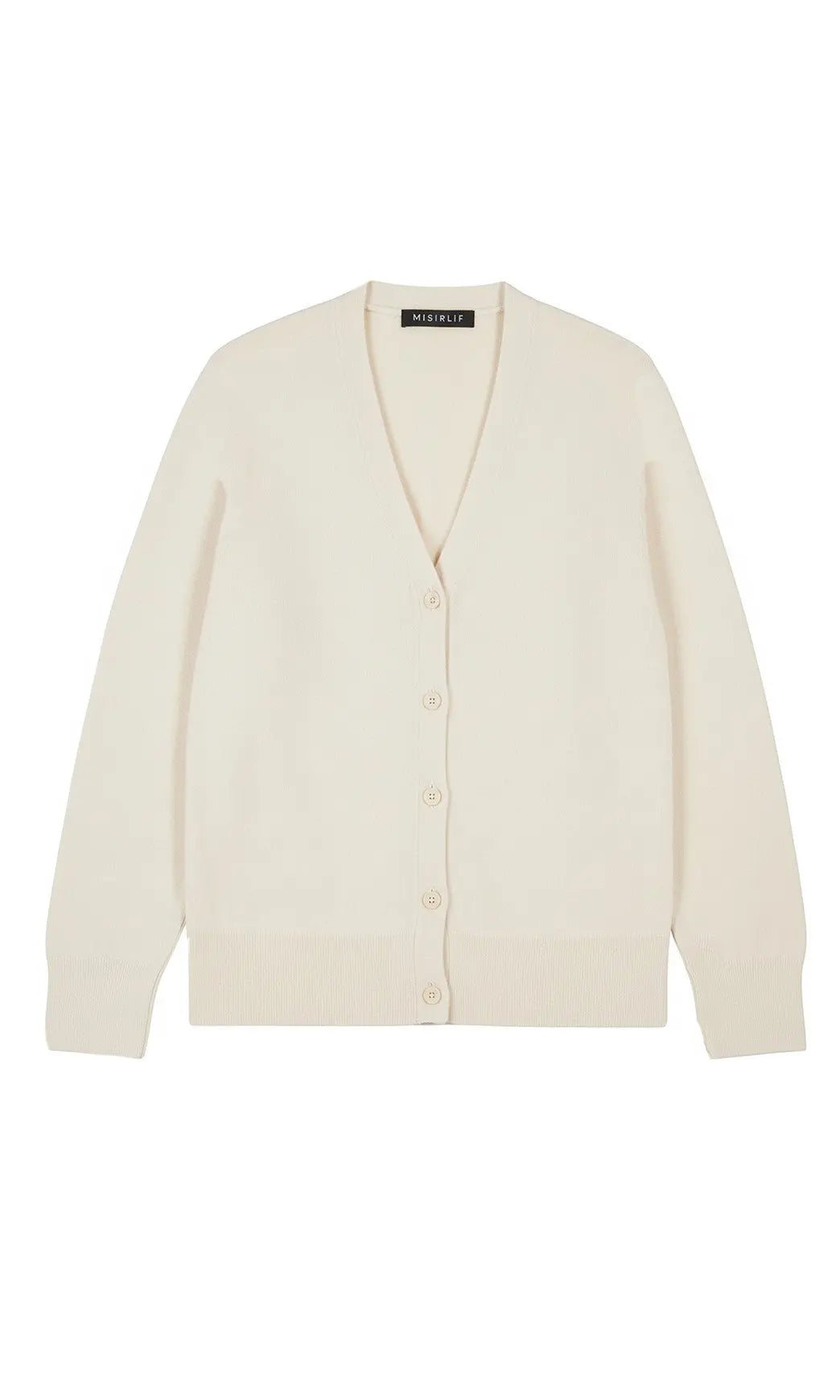 Ekru Düğme Detaylı Kadın Hırka  Mısırlı 1951