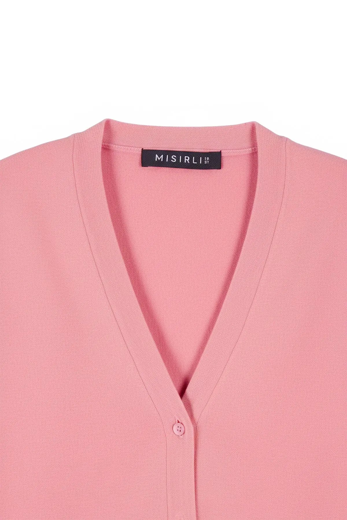 Pembe Düğme Detaylı Kadın Hırka  Mısırlı 1951