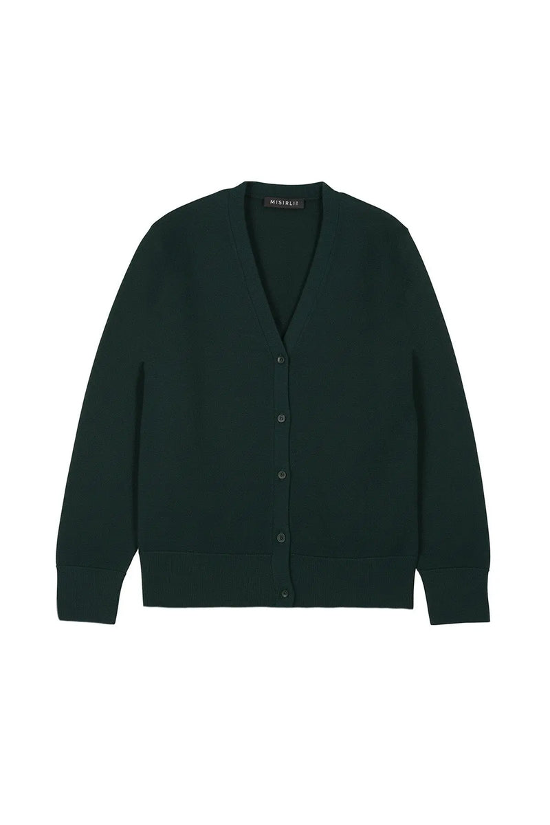 Yeşil Düğme Detaylı Kadın Hırka  Mısırlı 1951