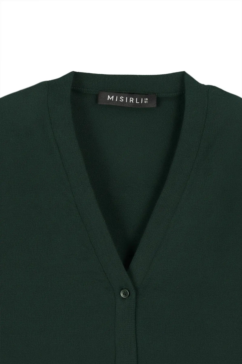 Yeşil Düğme Detaylı Kadın Hırka  Mısırlı 1951