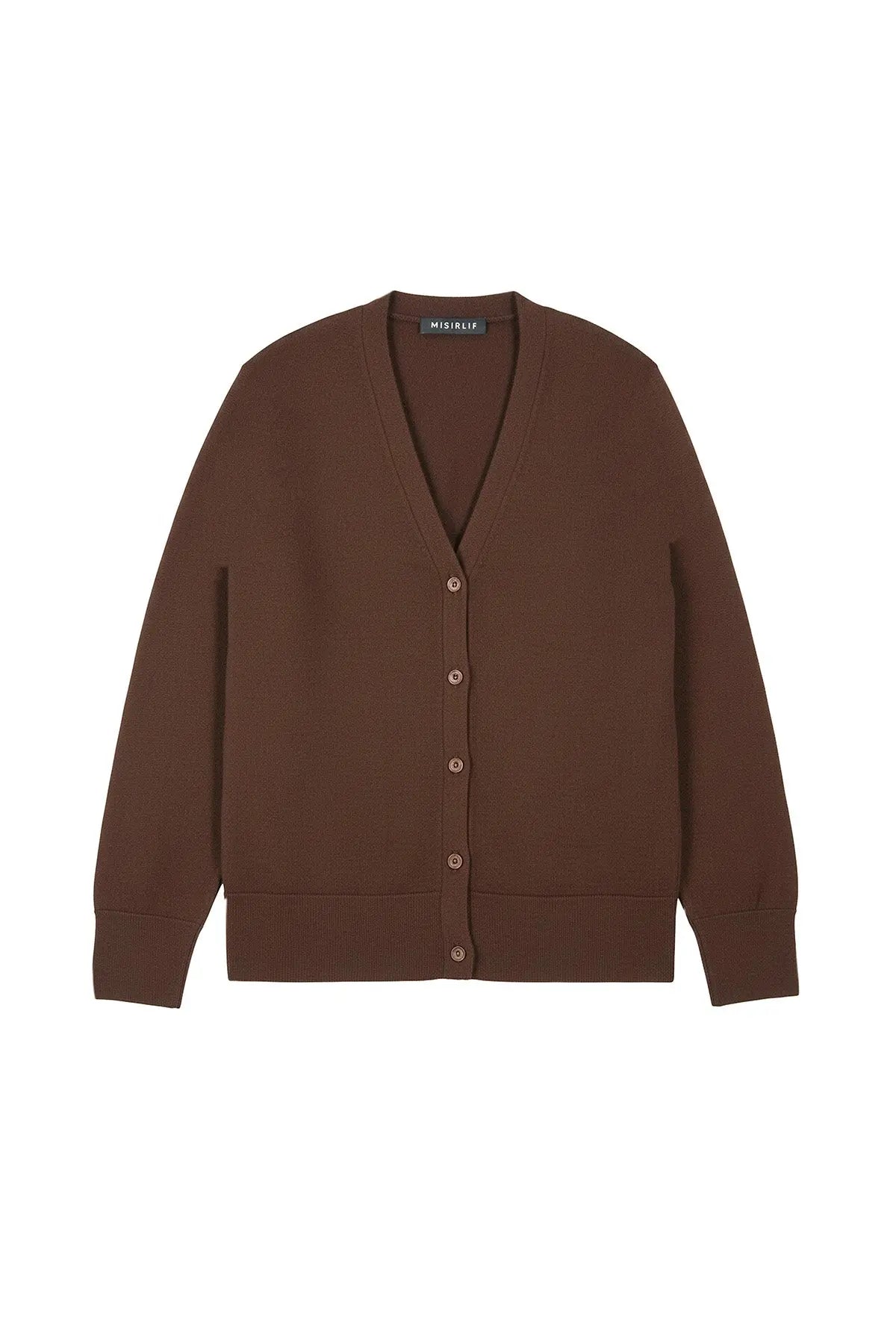 Kahverengi Düğme Detaylı Kadın Hırka  Mısırlı 1951