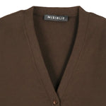 Kahverengi Düğme Detaylı Kadın Hırka  Mısırlı 1951