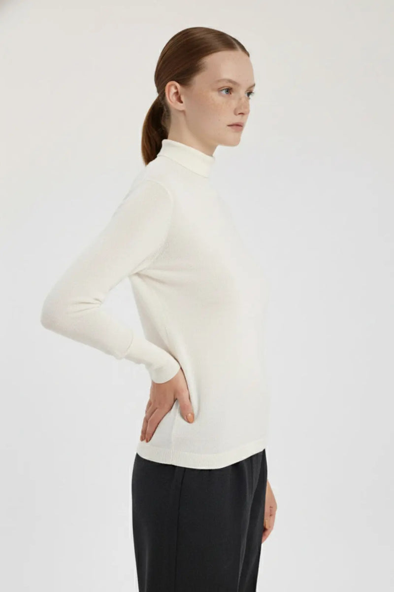 Ekru Balıkçı Yaka Kadın Kazak  Mısırlı 1951