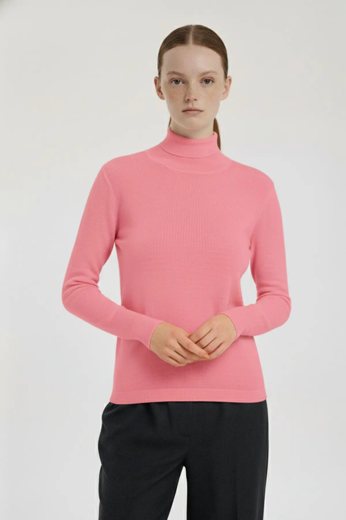 Pembe Balıkçı Yaka Kadın Kazak  Mısırlı 1951