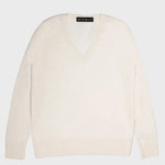 Ekru Uzun Kollu V Yaka Kadın Kazak  Mısırlı 1951