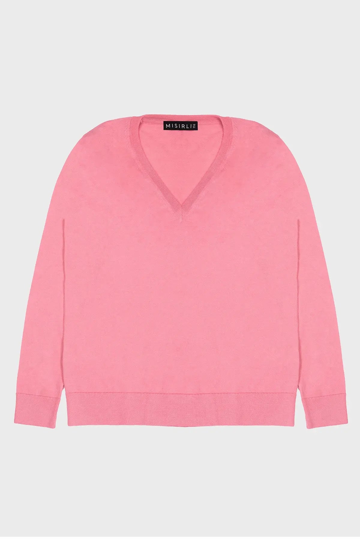 Pembe Uzun Kollu V Yaka Kadın Kazak  Mısırlı 1951