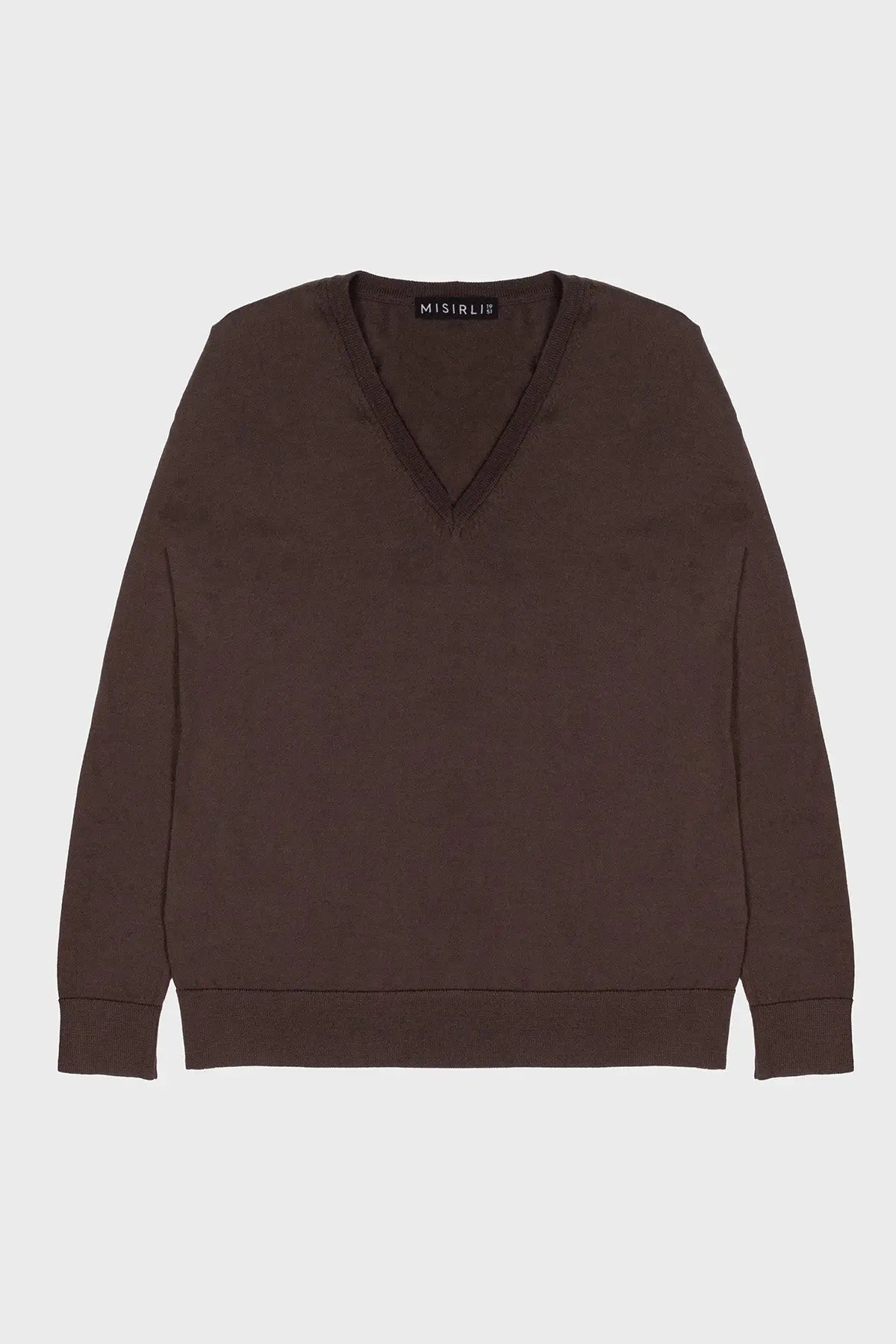 Kahverengi Uzun Kollu V Yaka Kadın Kazak  Mısırlı 1951