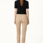 Siyah Ekru Polo Yaka Kısa Kollu Kadın Kazak - Mısırlı 1951