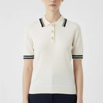 Ekru Siyah Polo Yaka İncili Kadın Kazak  Mısırlı 1951