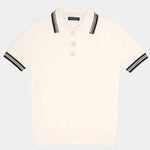 Ekru Siyah Polo Yaka İncili Kadın Kazak  Mısırlı 1951