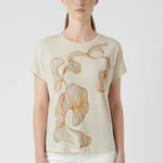 Ekru Soyut Desenli İpek Bluz  Mısırlı 1951