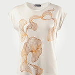 Ekru Soyut Desenli İpek Bluz  Mısırlı 1951