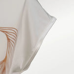 Ekru Soyut Desenli İpek Bluz  Mısırlı 1951