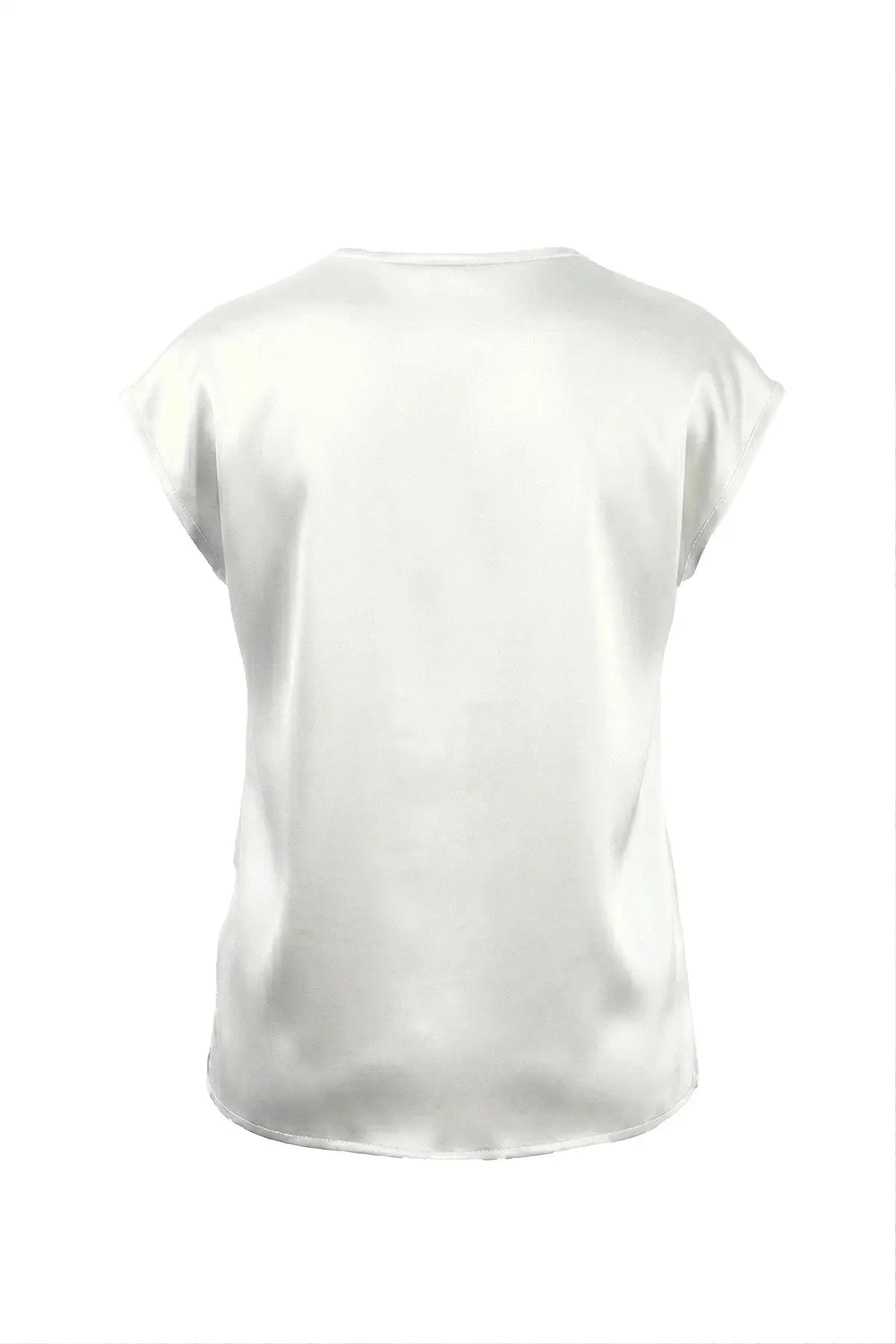 Ekru Soyut Desenli İpek Bluz - Mısırlı 1951