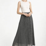 Gri Sim Detaylı Pliseli Etek  Mısırlı 1951