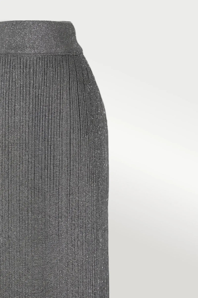 Gri Sim Detaylı Pliseli Etek  Mısırlı 1951