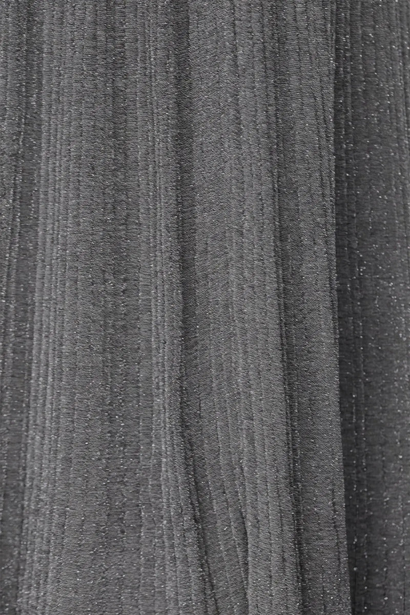 Gri Sim Detaylı Pliseli Etek