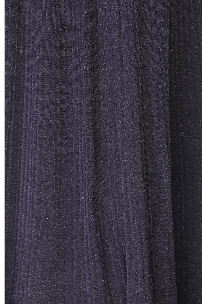 Lacivert Sim Detaylı Pliseli Etek