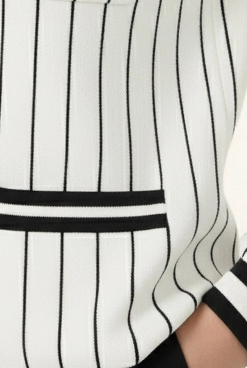 Ekru Siyah Çizgili Kadın Ceket  Mısırlı 1951