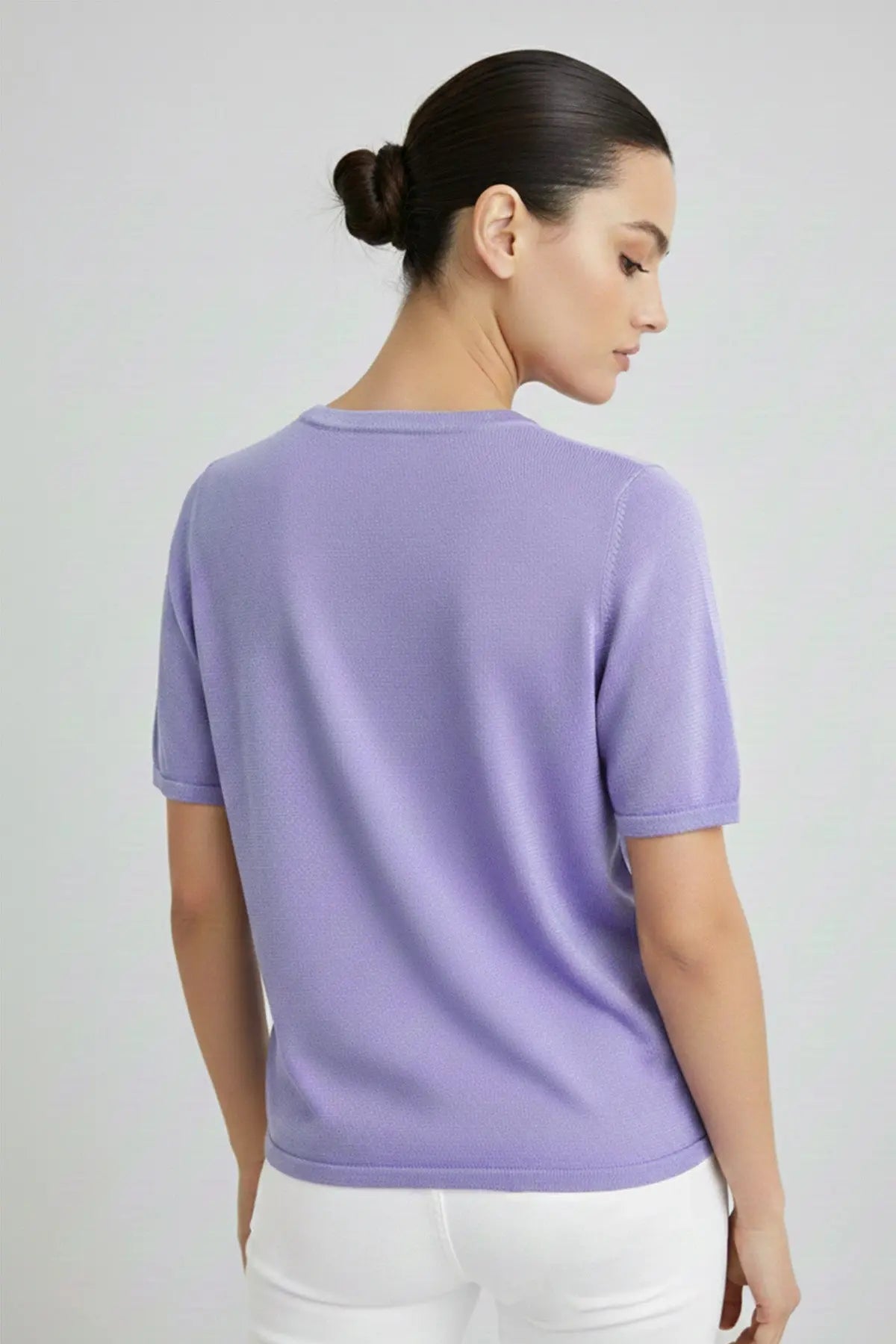 Eflatun Bisiklet Yaka Bluz  Mısırlı 1951