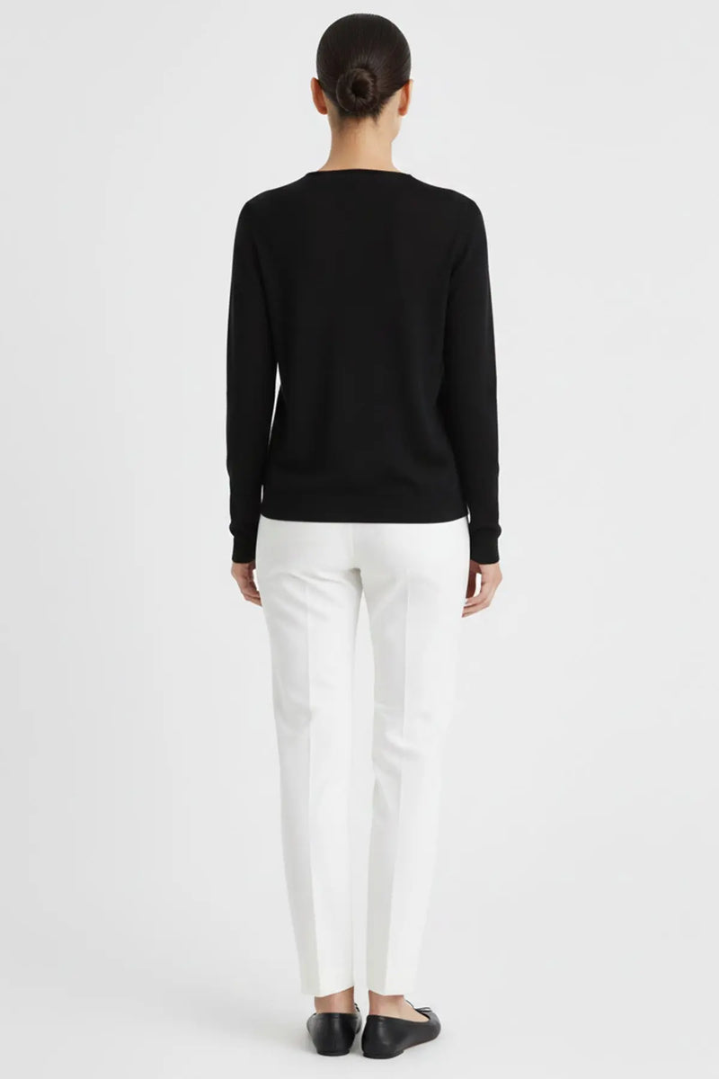 Siyah V Yaka Triko Kadın Kazak  Mısırlı 1951