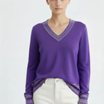 Mor Lila V Yaka Kadın Kazak  Mısırlı 1951