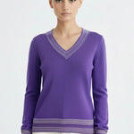 Mor Lila V Yaka Kadın Kazak  Mısırlı 1951