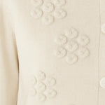 Ekru Çiçek İşlemeli Kadın Hırka  Mısırlı 1951