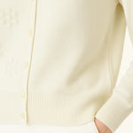 Ekru Çiçek İşlemeli Kadın Hırka  Mısırlı 1951