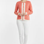 Turuncu Ekru Kontrast Biyeli Kadın Hırka  Mısırlı 1951